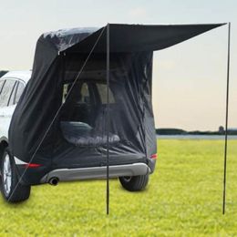 Car Sunshade Oxford Cloth Trunk Tent SUV Foldable Tailgate Shade Awning MPVs Sun Hatchback Canopy With Anti-bug Mesh Screen