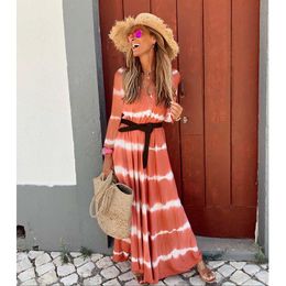 Casual Dresses Long Boho Chic Hippie Beach Dress Summer Elegant 2023 Designer Waistband Trendy Stripe Clothing Sukienka Maxi