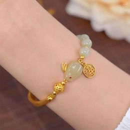 Braccialetti di fascino cinese zodiaco giada a mano pendenza grazia temperamento ragazza di lusso braccialetto retro carino catena di gioielli di moda
