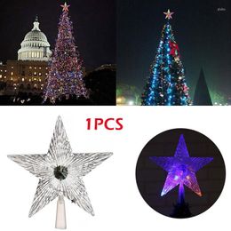 Christmas Decorations Fashionable Colourful Tree Decoration Luminous El Lamp Party Supplies Top Star Creative Plastic Celebration