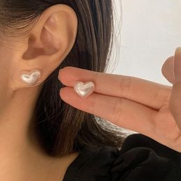 Stud Earrings U-Magical Luxury Laser Beam Light Love Heart Imitation Pearl Earings For Women Shining Wedding Jewelry Accessories