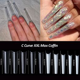 False Nails 500 Pcs/Bag C Curved XXL Max Coffin Nail Tips Professional French Long Straight Acrylic Tip Artificial Salon Supply