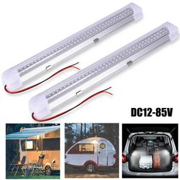 LED Strips 1pc LED Light Bar DC12-85V 2835 72Led Car Interior Light Indoor Reading Ceiling Lamp Car Van Bus Caravan Lamp with ON/OFF Switch P230315