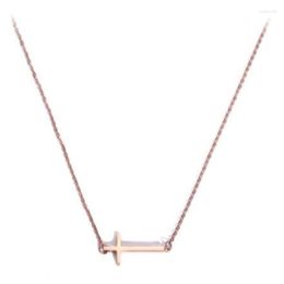 Pendant Necklaces Arrival Female Short Paragraph Fashion Silver Plated Jewellery Sweet Simple Rose Gold Colour Cross Wild XL002