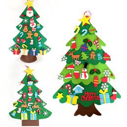 DIY Felt Christmas Tree Christmas Decoration for Home New Year Christmas Ornaments Santa Claus Xmas Kids Gifts