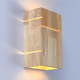 Wall Lamp Nature Wood Light Fixture Durable For Farmhouse Restaurant