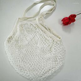 Storage Bags Net Cotton String Shopping Bag Reusable Mesh Market Tote For Grocery Shopper Produce Fruit Vegetable Less Plastic