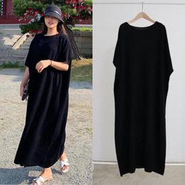 Casual Dresses Short Sleeve Straight T-Shirt Over Knee Fat Loose Dress Pregnant Women Show Thin European And American Celebrity Temperament