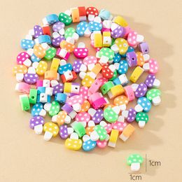 Loose Beads for Bracelets Making Polymer Clay Fashion Jewelry Mushroom Cute Necklace Diy Kits Girls Kids Crafts Bead