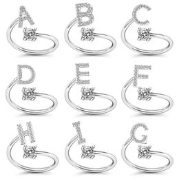 26 Letter Rings Adjustable Size Initial Rings for friends birthday gift Silver/Gold