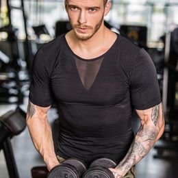 Men's T Shirts Ly Men Compression Body Shaper Tummy Control Slim T-Shirt Underwear Shapewear Tops M99