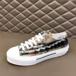 Designers Vintage Print Check Striped Sneakers Flats Shoes Low-Top Gabardine Men Lettering Plaid Canvas Shoe Eur 36-46 1771