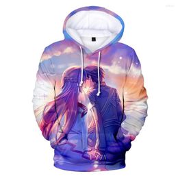 Men's Hoodies 2023 Anime Swort Art Online Men Hoodie Black Swordsman Kirigaya Kazuto 3D Plus Size Tie Dyeing Harajuku Sweatshirt 4XL