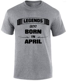 Men's T Shirts Fashion Men Shirt Legends Are In April Birthday Month Birth Day Slogan Funny T-Shirt Summer