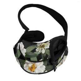 Dog Car Seat Covers Flowers Pattern Cute Pet Carrier Crossbody Bags Puppy Carrying Shoulder Sling Bag Travel Cat Pouch Pets Accessories 2023