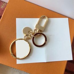 2022SS Fashion keychain classic unisex keychains delicate gold stainless steel car keyring men women designer accessories with box204U