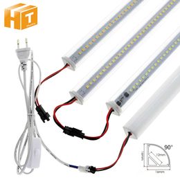 LED Strips V Shaped LED Bar Light 220V 50cm 72LEDs Wall Corner LED Tubes Kitchen Under Cabinet Light 1-6Pcs Set P230315