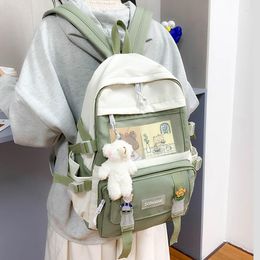 Backpack High School Girls Waterproof Bags For Teenage Multi Pockets Kawaii Women Harajuku Cute Mochila