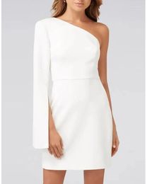 Party Dresses Sexy White One Shoulder Long Sleeve Short Homecoming Cocktail Dress Mini Prom Gowns Vestidos De Noiva