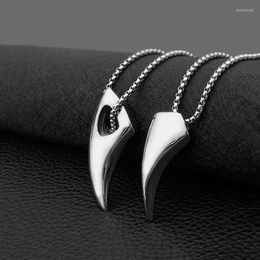 Pendant Necklaces Geometric Wolf Tooth Spike Men Stainless Steel Necklace Amulets Jewellery