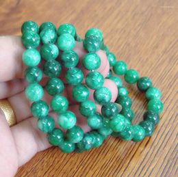 Strand Beaded Strands Dry Sapphire Bracelet Black Jade Round Beads Oil 8mm Female Green Iron Dragon Small Cold Inte22