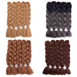 24Inch Yaki Texture Easy Braided Hair High Temperature Fibre Ombre Colour Braiding Hair Extension For Braid