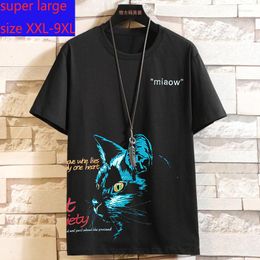 Men's T Shirts 2023 Arrival Fashion High Quality Bust 9xl 160cm Men Super Large Knitted Casual O-neck Short Sleeve Shirt Size 2XL-9XL