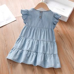 Girl's Dresses Little maven Baby Girls Summer Dress Denim Children Casual Clothes Cotton Soft and Comfort for Kids 2-7 year