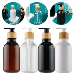 Storage Bottles HEALLOR 300ml Soap Pump Dispenser Bathroom Shampoo Kitchen Dish Wood Bottle Refill Shower Gel Hand Liquid Container