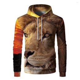 Men's Hoodies Lion Hoodie 3D Printing Animal Casual Hooded Outerwear Men Women Autumn Thin Pullover Tops Streetwear Unisex Clothing