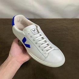 French Veejja white shoes bred with lace ups versatile lovers' classic casual and comfortable sports board with box size 44 45