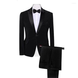 Men's Suits Black Velvet Men's Suit Tailor-Made Fashion Jackets StyleSuit Pants Blazer Latest Coat Design Formal Business Winter Jacket