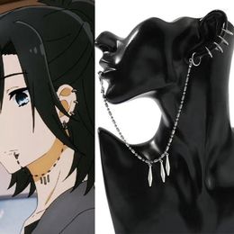 Necklace Earrings Set Anime Horimiya Miyamura Izumi Ear Clip Lip Chain Earring Stainless Steel Punk Brinco Grunge Cosplay Prop Accessories