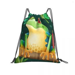 Shopping Bags Gym Bag Travel Drawstring Green Frog Outdoor Sport Backpack For Training Swimming Fitness