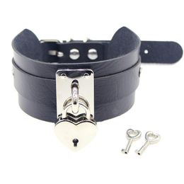 Choker Chokers Sexy Heart Lock Key Necklace Collar Goth Women Gothic Padlock Lether Chocker Punk Jewellery