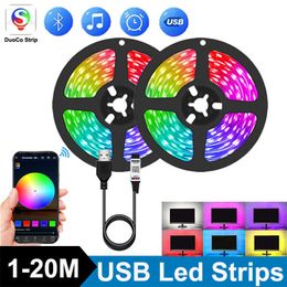 LED Strips Led Strip Lights For Tv Smart USB Led Lights Flexible Neon Lights Strips RGB Led Tape 5050 Bluetooth Lights Decoration Usb P230315