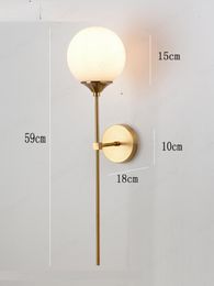 Wall Lamps Modern Nordic Glass Lamp Gold Metal Sconce Bedroom Bedside Light Fixtures Bathroom Mirror Industrial Decor E14