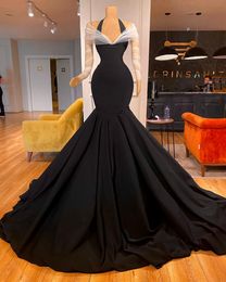 Black Long Prom Dress 2023 Sexy Long Sleeve Mermaid Elegant White and Black Women Evening Gala Party Gowns Robe De Soiree Customed