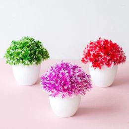 Decorative Flowers Artificial Green Plants Bonsai Small Flower Pot Fake Potted Ornaments For Home Decoration Craft Plant
