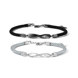 66scharm Bracelets Designer Jewelry Bracelet Couple S Sterling Sier Bracelet Ins Men and Women's Alphabet Braided Hand Rope Love Gift