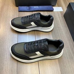 Fashion Dress Shoes Collision Cross Men Soft Bottoms Running Sneakers Italy Classic Elastic Band Low Top Calf Leather Design Casual Fitnes Athletic Shoes Box EU 38-45