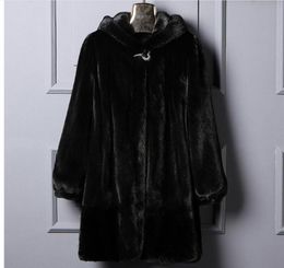 Women's Fur & Faux Women Large Size Balck Man-Made Mink Coas Long Section Casual Female Overcoats Casaco De Pelo Clothes Cj51