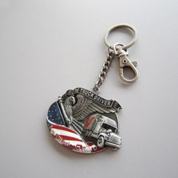 Keychains Hero Truck Driver Charm Pendant Key Ring Chain KEYRING-3D041