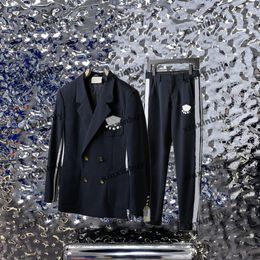 xinxinbuy Men designer Jacket coats 23ss khaki Paris Side Ribbon Jacquard fabric sets long sleeve cotton women blue Black White khaki XS-3XL