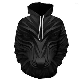 Men's Hoodies Casual Hoodie Latest Men Long Sleeve Tops Sweatshirt 2023 Fashion Autumn Winter Cool Animal Print Hooded