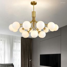 Chandeliers Nordic Modern Creative Glass Ball Chandelier For Living Room Bedroom Dining Table Indoor Decor Hanging Lamp Lighting Fixture