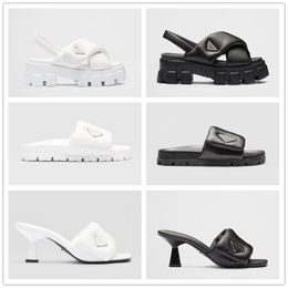 sandálias famosas famosas mulheres mulheres macias lâminas de couro nappa saltos de sandália Sliders Sapatos de moda de moda de verão Sandale Monolith Sandle Shop Shoes