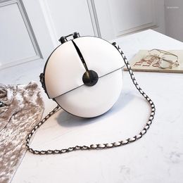 Evening Bags Fashion Ball Shape White Crossbody Bag Novelties Fancy Small Round Shoulder Chain Cute Coin Purse Pouch Japanese Style