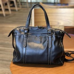 Evening Bags Briefcase Women Cow Leather Handbag Business Shoulder Bag Large Capacity Soft Satchels Casual Tote Crossbody Work OL