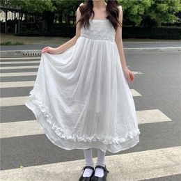 Casual Dresses Summer Dress Women College Japanese Style Lovely Girls Clothes Simple Square Collar Outerwear Vintage Sundress Holiday